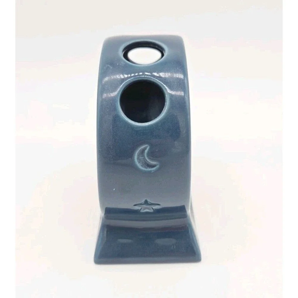 Celestial Sun Moon Stars Toothbrush Holder Springmaid Blue Gold Bathroom 90s Vtg